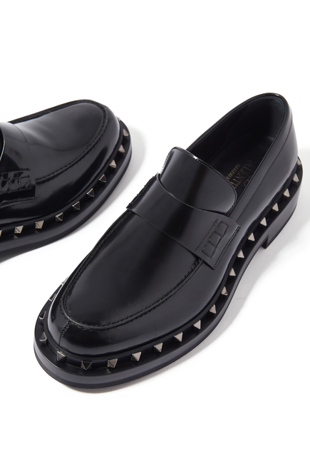 Rockstud M-Way Leather Loafers